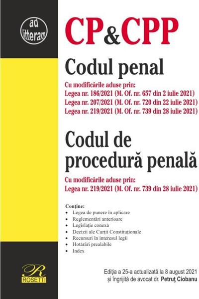 Editura Rosetti Codul penal si Codul de procedura penala. Editia a