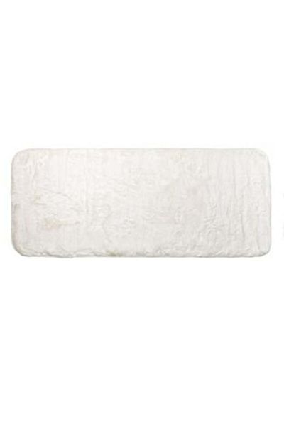 Jumbo Decorative Rug from Imitation Rabbit Fur Off White for Hallway 140 x 60 cm