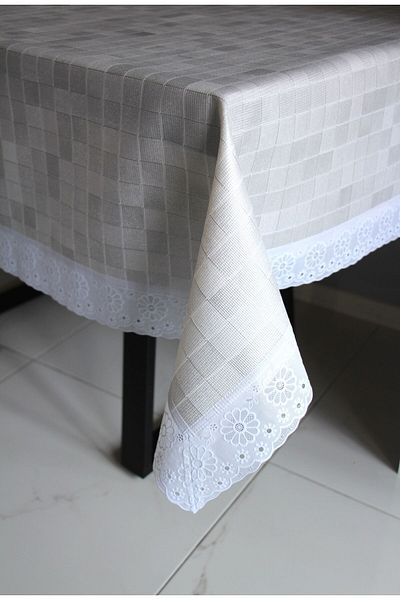 DDHOME 120X150 Floor Non-Slip Erasable Oilcloth Table Cloth Graysquare