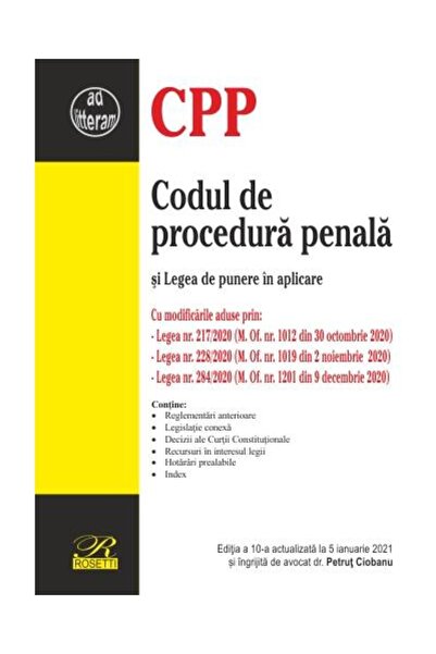 Editura Rosetti Codul de procedura penala si Legea de punere in ap