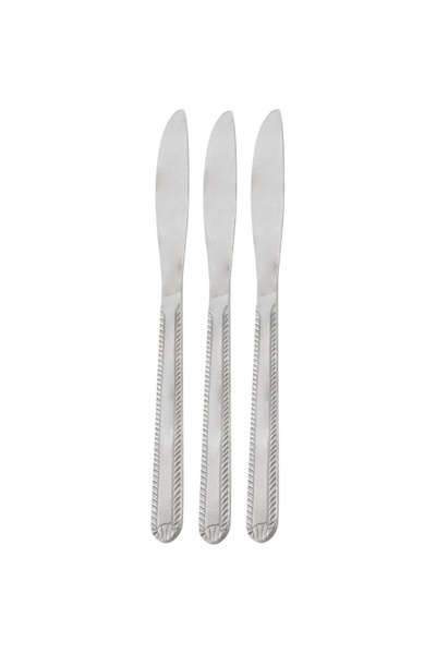 Gibson طقم سكاكين عشاء من الفولاذ المقاوم للصدأ بمقبض منقوش مزخرف مكون من 3 قطع