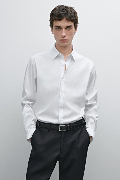 Massimo Dutti Esnek slim fit gömlek