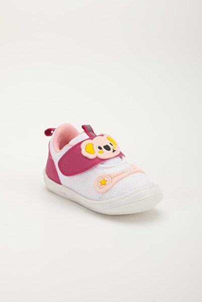 Dilimler Ayakkabı Şirinbebe Orthopedic Baby Girl First Step Shoes Fuchsia Velcro Anorak