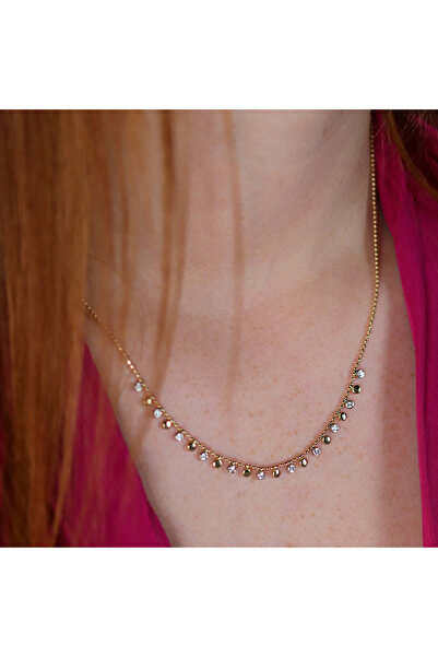 Değerli Kuyumculuk Sıralı Taş Pırlanta Kolye