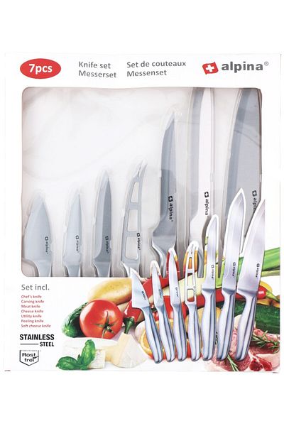 Alpina 7-piece stainless steel knife set