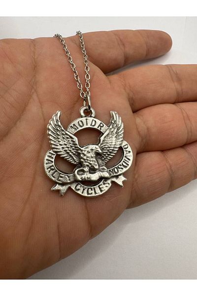 Herşey Nota Unisex Necklace with Motorcycles Logo – Metal Accessory Reflecting Biker Spirit