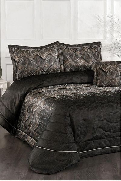 Çeyiz Diyarı Inferno Fiber Filled Double 250X255 cm Bedspread Black