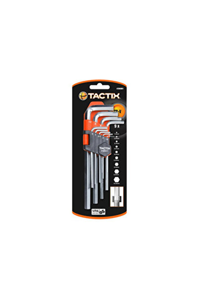 Tactix 9-Piece Metric Chrome-Vanadium Steel Long Hex Key Set