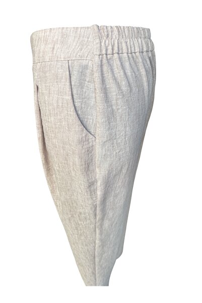 FATMA DANIŞMAN Beige Double Suit with Large Waist Buckle