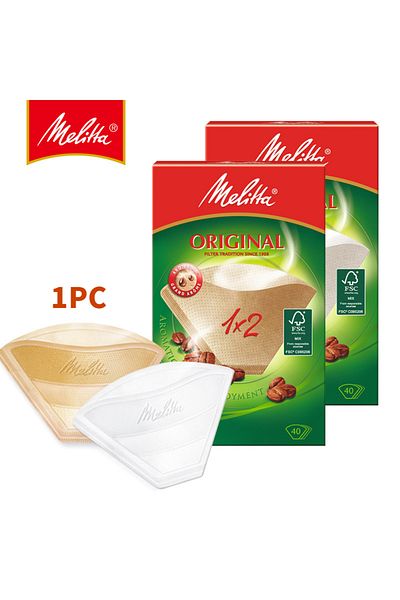 fulina 40-Piece Melitta Filter Bags,1 x 2,Enhancing Perforations Design,Fit All 4 to 6 Cups,White