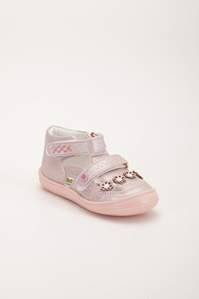 Dilimler Ayakkabı Şirinbebe Orthopedic Baby Girl First Step Shoes Pink Double Velcro Floral