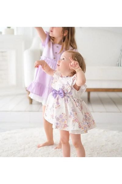 aysskids Kelly Floral Patterned Baby Girl Romper