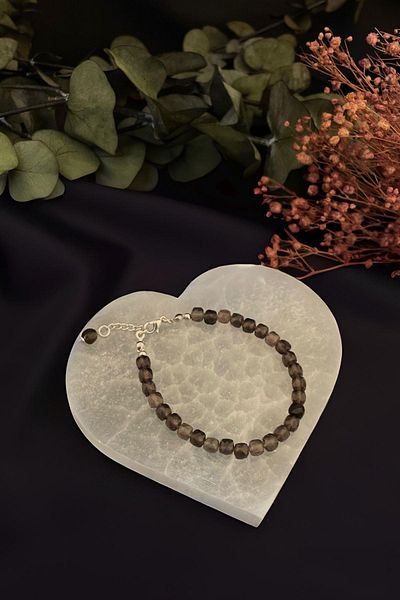 Dünya Doğal Taş Smoky Quartz Stone Bracelet