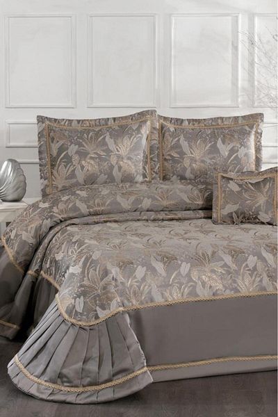 Çeyiz Diyarı Harris Fiber Filled Double 250X255 cm Bedspread Chestnut