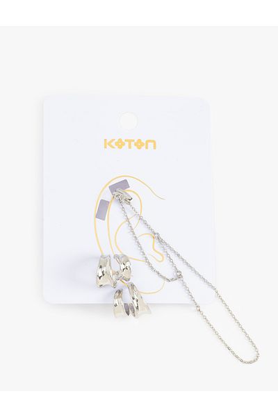 Koton Chain Detailed 3-Piece Earring Set