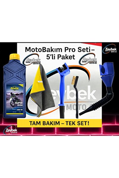 putoline MotoBakım 5’li Set: Putoline DX4 10w40 Yağ + Fırçalar + Yünlü Bez + Yağ Dolum Aparatı