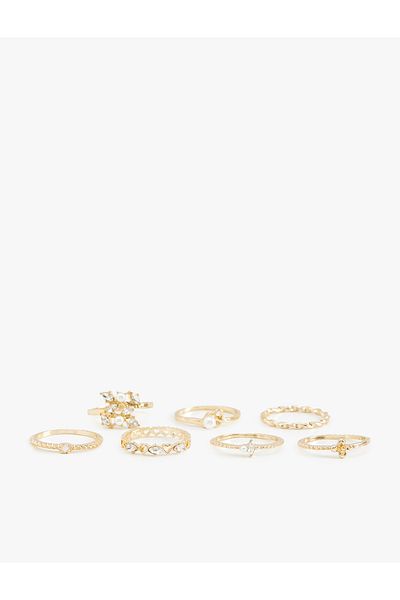 Koton Set of 7 Rings with Stone Detail