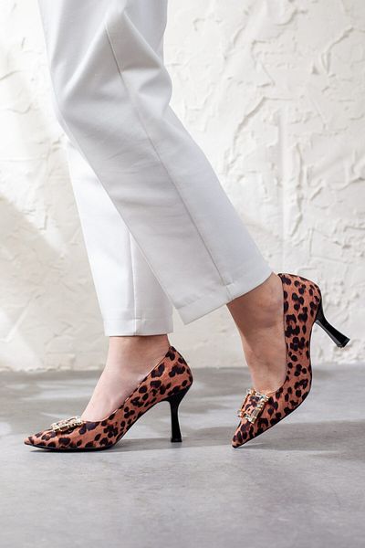 Adım Adım Women's Leopard Patterned Heeled Shoes