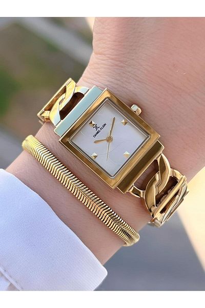 Daniel Klein Sports Steel Cord Cornered Series 2 Years Warranty Women's Wrist Watch+Bracelet 13959.3