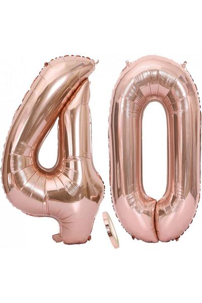 Feelairy Set of 2 balloons for 40th birthday Feelairy, foil, rose, 100 cm
