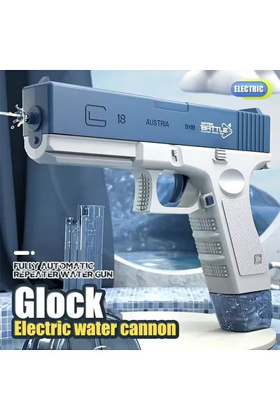 SprintMag Glock 18 Automatic Water Pistol Glock 18 with 2 Magazines Continuous Jet 10m 10m Shot 3.7V Battery Blue