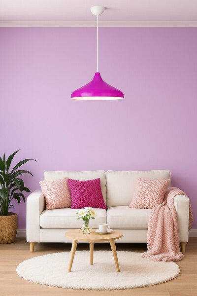 LEGACY Nil Fuşya Renk Özel Tasarım Modern Dekoratif Cafe Sarkıt Cafe - Mutfak Tekli Avize