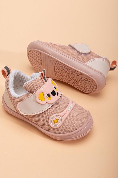 Dilimler Ayakkabı Şirinbebe Orthopedic Baby Girl First Step Shoes Powder Velcro Anorak