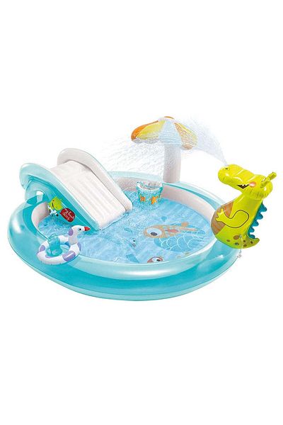 Generic Piscina de Joaca Gonflabila Copii - Tobogan, Pulverizare Apa - 201x170x84 cm - 160L