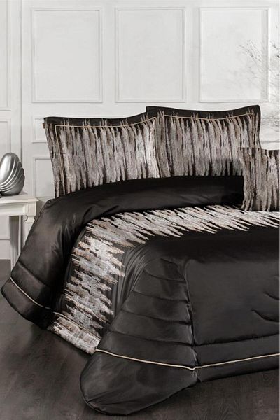 Çeyiz Diyarı Reyes Fiber Filled Double 250X255 cm Bedspread Black