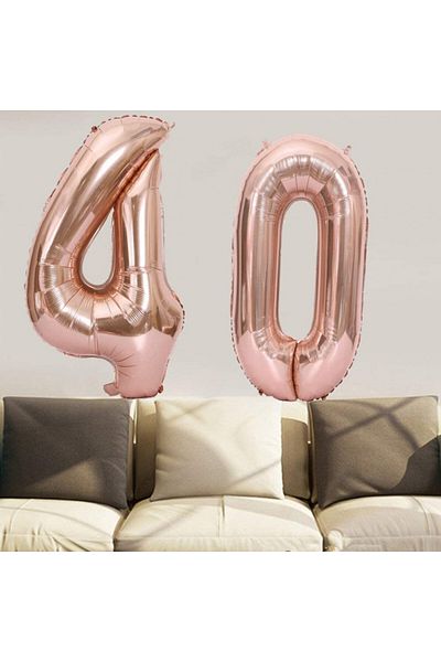Feelairy Set of 2 balloons for 40th birthday Feelairy, foil, rose, 100 cm