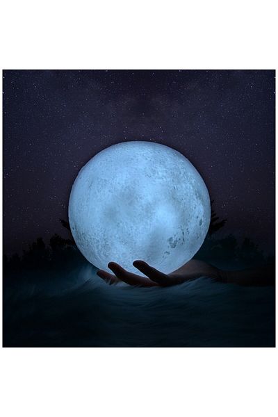 bzstore 3D Moon Light Night Lamp, Multicolor LED, Touch Color Change, Battery Powered, No Accumulator