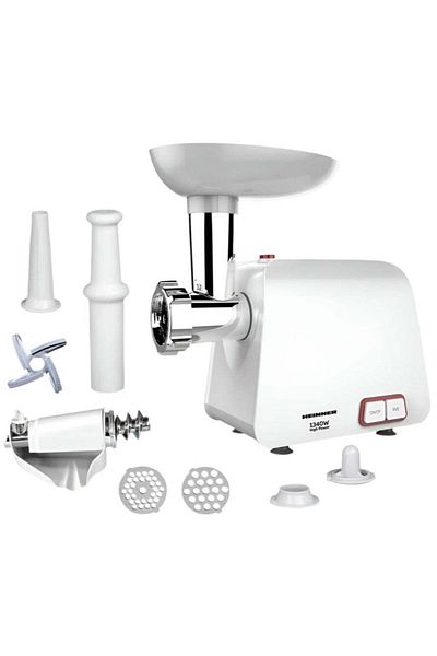 Heinner Masina Tocat Carne, Rosii Heinner - 1340W, Accesorii Rosii, Carnati, 2 Site, Cutit Inox - MG-1340WH
