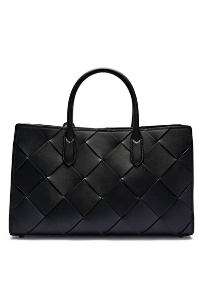 Michael Kors Women's Baklava Slice Wide Leather Belt Adjustable Strap Black Shoulder Bag 30S5Gets2L-Black