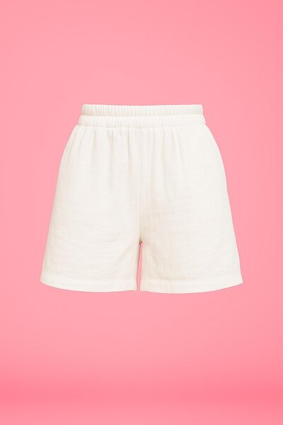 HAKKE Pocket Detailed Lace-Up 100% Cotton Muslin Shorts