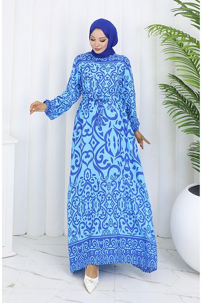 sefamerve Rochie cu model cu curea 2091-04 Mint Blue Saks