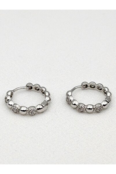 Siya Silver Zircon Stone Dorika Steel Earrings with Topcuk - 2 cm