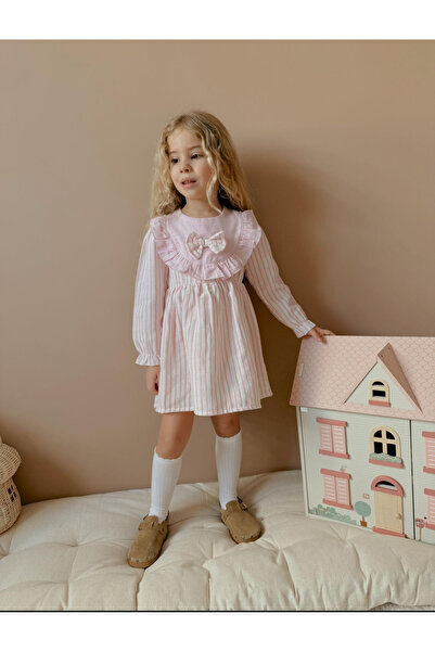 Cyber Girl's Striped Muslin Fabric Dress