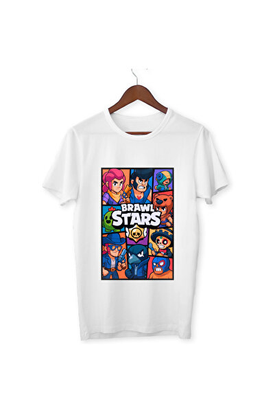 ALPŞAN TİCARET Brawl Stars Παιδικό λευκό μπλουζάκι για ενήλικες Unisex Παιδικ...