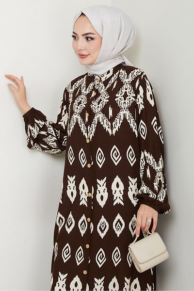 Bestenur Φόρεμα Lore Woven Viscose 1549 - Bitter Brown