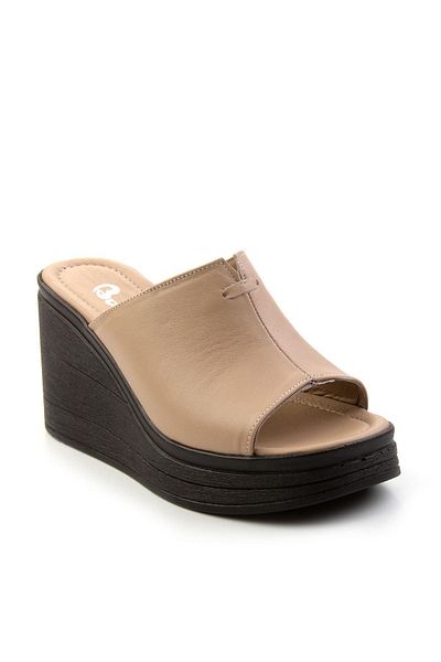Bambi Mink Leather Women's Slippers K04040012603