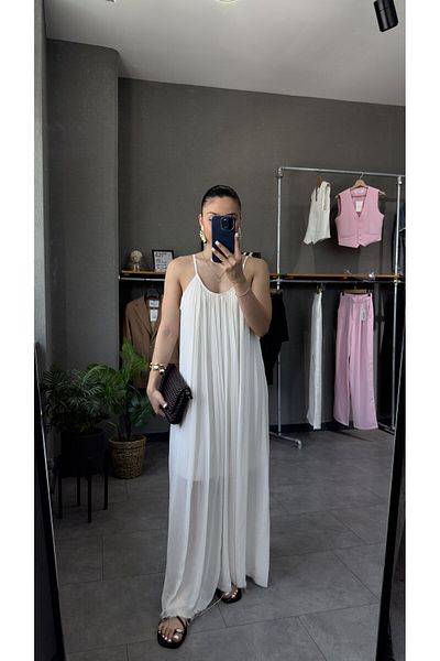 yourname collection Loose Cut Long Women's Dress with Strap