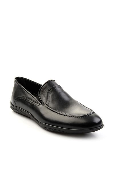 Bambi Black Leather Men's Loafer Shoes E01011022203