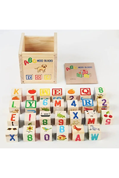 Factory Price - مجموعة مكعبات بناء خشبية مكونة من 27 قطعة من الأبجدية والأرقام