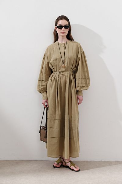 Manuka Ribbed Wide Dress Soil