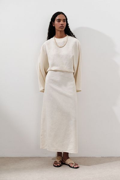 Manuka LEINENES WEITES KLEID VANILLE