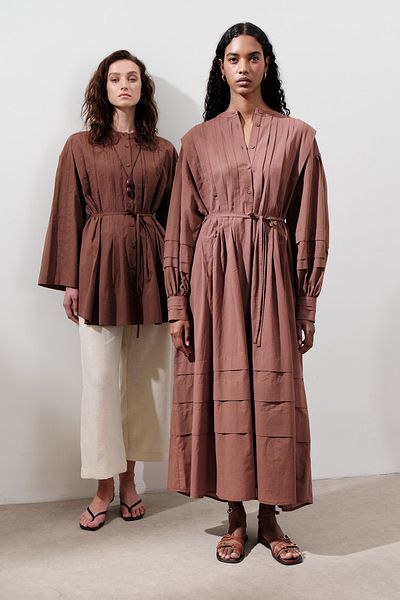 Manuka Ribbed Wide Dress Hot Coffee