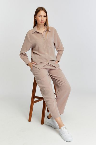 Bolivente Women's Mink Wide Leg Woven Trousers