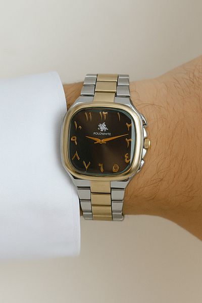 PW POLO WHITE Arabic Numeral Men's Wristwatch