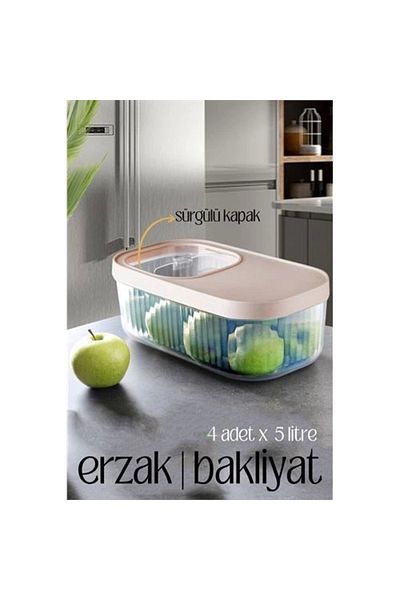 thebestnzm Multibox Food Pulses Box Sliding Lid 5 Liters 4 Pieces