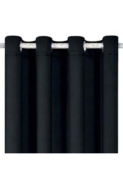 Jumbo Perdea decorativă neagră cu inele 140 x 260 cm
